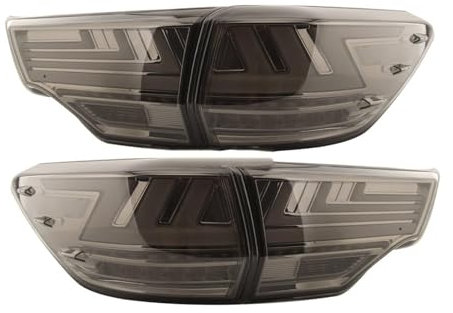 RUIHAHA Auto Rückleuchten für Toyota Highlander 2014-2017 Rücklicht Montage Heckleuchte Rückleuchte Hintere Bremsleuchte Hinten Stop Indicator Light Ersatz Einbauteile,A/Black