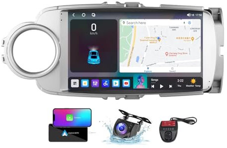 ZZPHKK 9 Zoll Android 13 Double DIN Car DAB+ Radio für Toyota Yaris 2012-2017 mit Wireless CarPlay Android Bluetooth 5.0/4G WiFi/FM RDS Auto Radio Player/Lenkradsteuerung/DSP Stereo(LHD,NF-4)