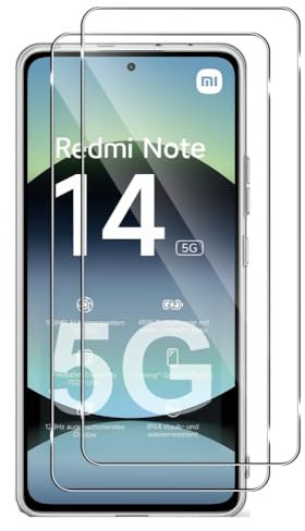 HQ-CLOUD Lot De 2 Verres Trempés Pour Xiaomi Redmi NOTE 14 4G/5G.Vitre Protection d'écran Transparent
