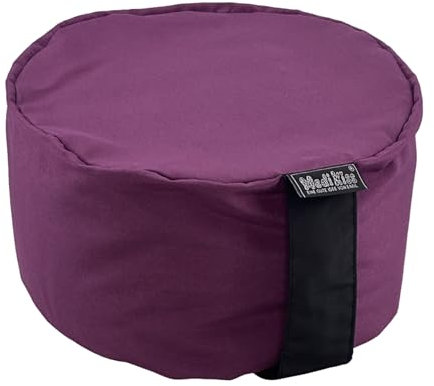 MediKiss Bodensitzkissen - Yogakissen & Meditationskissen für Kinder & Erwachsene - Bio-Baumwolle oder Polyester, EPP-Granulat Füllung, Waschbar & formstabil mit Tragegriff - Violet