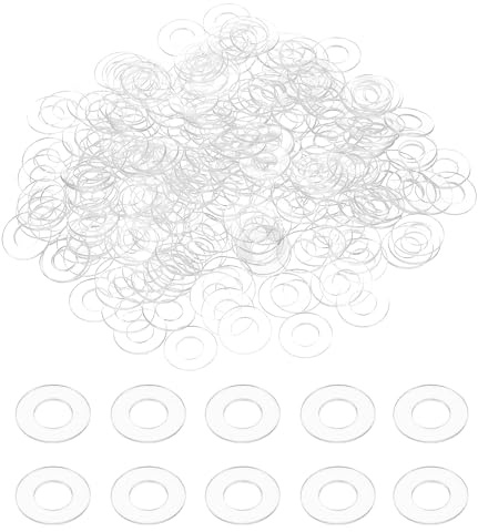 QUARKZMAN 240 Stück M5 PVC Flachdichtungen 5mm ID 10mm OD 0,5mm dick Unterlegscheiben Dichtungen Kunststoff Dichtungsdichtung Ring Wasserschlauchdichtungen, Transparent