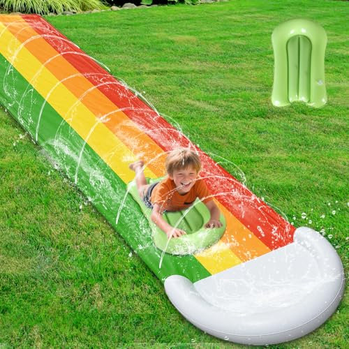 NAVESO Water Slide, Slip And Slide Water Slide for Kids,Water Slides for Garden Inflatable,Waterslide with 1 Inflatable Boards,Lawn Water Slides For Party in Summeryard Lawn Water Play (480 * 75cm)