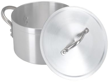 Chefest Heavy Duty Aluminium Boiling Pot with Lid | 4L–65L Cooking Stock Pot | Ground Base Cookware for Home, Outdoor, Catering & Commercial Use by Chefline (40cm (34.0 Litre))