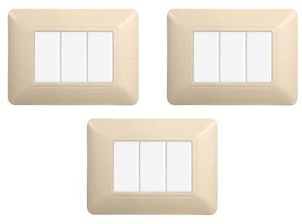 gloca Set Placche Plastica Compatibili Matix (3 Pezzi Sabbia, 3 Posti)