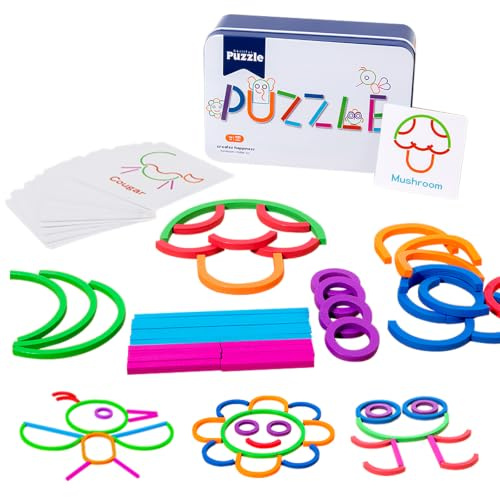 KUKUTrue® Montessori Spielzeug 3 4 5 6, Spiele ab 3 Jahren, Holzspielzeug ab 3 Jahre, Motorikspielzeug, Holzpuzzle Kinder, Geschenk 3–6 Kinder Junge Mädchen