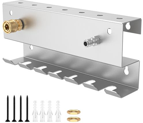 Pressure Washer Gun Holder with 1/4 Quick Connect – Wall Mounted Steel Storage Rack for Foam Cannon, Nozzle Tips & Wand Extensions, Space-Saving Organizer for Pressure Washer Accessories