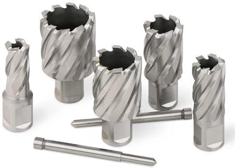 Foret à carotter annulaire HSS 12-60 mm, tige Weldon 19 mm, scie cloche creuse for la découpe du métal, de l'acier, de l'aluminium et du cuivre(24mmX25mm)