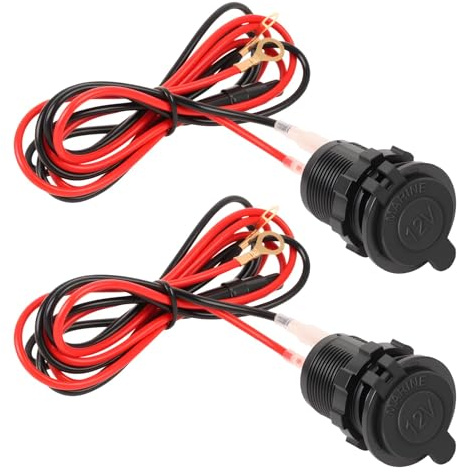 12V Steckdose, Wasserdicht Zigarettenanzünder Marine Grade, Spritzwassergeschützt und Staubdicht, Mit 100cm Kabel (2 Stück)