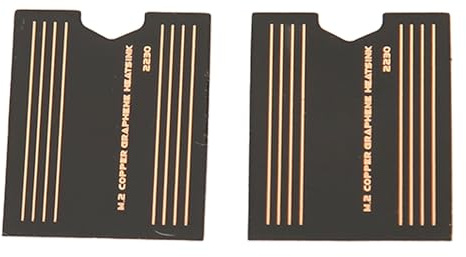Ejoyous 2PCS Disipador Térmico para SSD 2230, Almohadilla de Enfriamiento Térmico, Disipador de Calor de Grafeno Latón y Pasta Térmica para Consolas de Juegos y Laptops