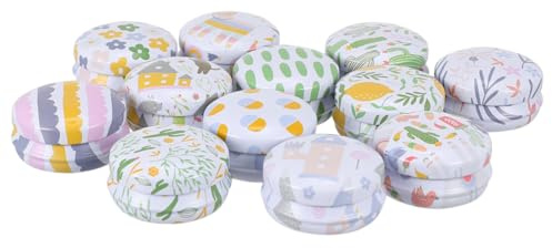 TEHAUX 12pcs Round Mini Lip Balm Storage Jars Tin Containers Empty Cosmetics Sub Jars for Travel and DIY