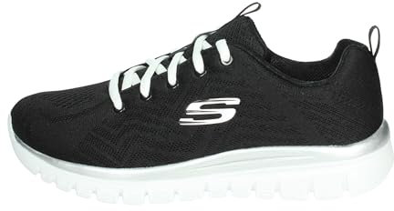 Skechers Femme Graceful-Get Connected Baskets, Bordure Noire et Blanche, 38 EU