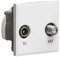 Knightsbridge NETDISATWH Diplexed TV/SAT TV Outlet Module, White, 50 mm x 50 mm