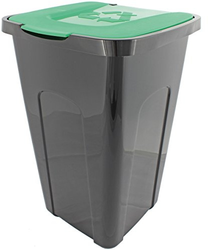 Abfalltonne Mülltonne Abfalleimer Mülleimer 50 Liter Recycling mit Deckel (Deckel Grün)