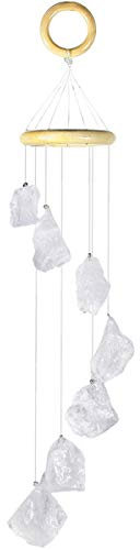 mookaitedecor Cristal de Roche Carillon à Vent en Pierre Brute Cristal Naturelle Décoration Maison Jardin Extérieur