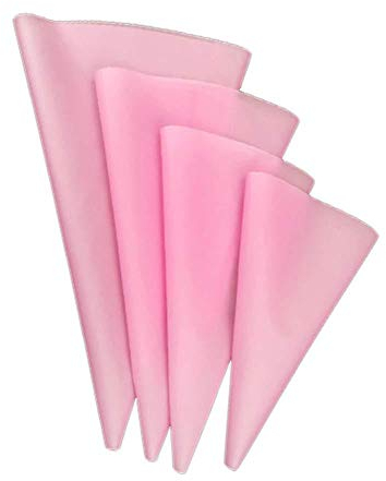 Beunyow 4 Größen Profi Spritzbeutel-Set, Wiederverwendbare Spritzbeutel aus Silikon Spritztüten Kuchen Dekoration Taschen für Spritztüllen Backen und Dekorieren (Pink)
