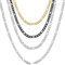 ChainsHouse Chaîne Hip Hop pour Rappeur Acier Inoxydable Homme Collier Femme, Bijoux Cadeau [Argenté-Largeur: 6 mm; Longeur: 66 cm] Maille Figaro Anniversaire Saint Valentin Noël