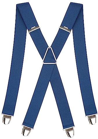 Pierrot Hosenträger für Herren Breit Made in Germany/France - Ultrastarker Gummizug & 4 Extra Starke X-Clips - Verstellbare Länge bis zu 130cm - Garantie auf Lebenszeit