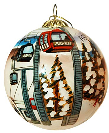 Art Studio Company Handbemalte Weihnachtsdekoration, geblasenes Glas, hängende Baumdekoration, Urlaubsdekoration, Espe, Gondel