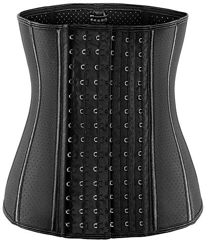 Taillentrainer für Frauen, Korsett, Mieder, Body-Shaper, Miederformer mit Stahlknochen-Verlängerung - Schwarz - Small