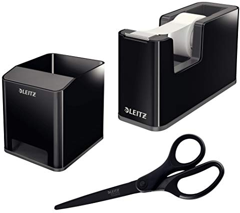 Leitz Schreibtisch Accessoires (Schwarz/Anthrazit, 3-teiliges Set)