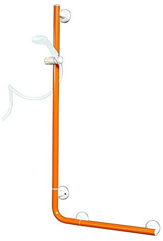 GOMAN - Saliscendi angolare con Maniglia 120x60 Arancio Senza doccino e Flessibile
