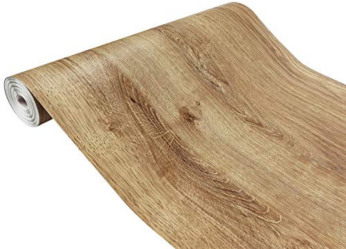 DecoMeister Klebefolie in Holz-Optik Holzfolien Deko-Folien Holzdekor Selbstklebefolie Möbelfolie Selbstklebend Fertigrolle Holz Folie für Möbel Ribbeck Oak 90x490 cm