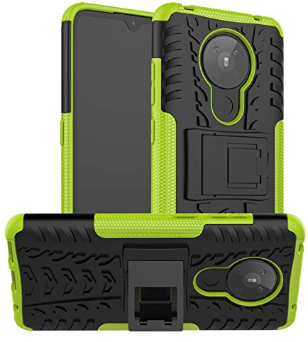 Handy Tasche Kompatibel mit Nokia 5.3 | Case Panzer Hülle Cover Schutzhülle Etui Bumper für 5.3 | Grün