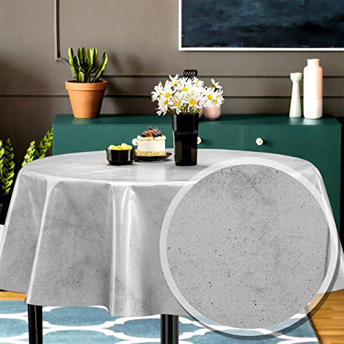Melody Wachstuch Tischdecke 180 x 140 cm eckig Granit hellgrau #6215-01