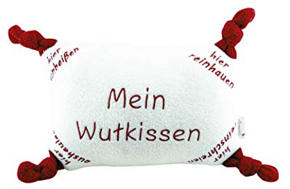 Mein Wutkissen für Kinder und Erwachsene zum anschreien, reinbeißen, ausheulen und reinhauen (Weiß - Dunkelrot)