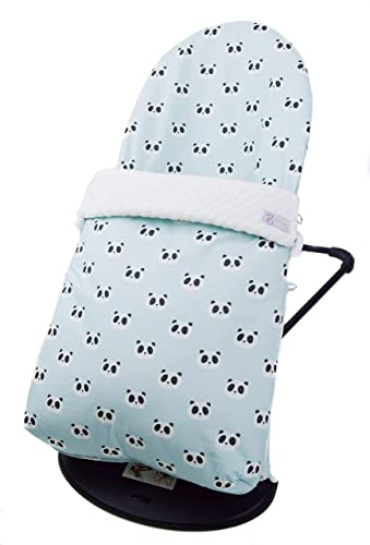 Schutzhülle+Sack Für Babywippe oder Hängematte kompatibel mit BabyBjörn Balance und Balance Soft - Er ersetzt die Original Polster - Pandas - Mint - Die Höhe des Deckels ist verstellbar - Nenel