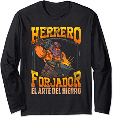 Herrero Forjador Yunque y Martillo Forja Arte del Hierro Manga Larga