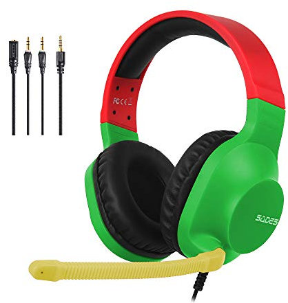 SADES Wired Gaming Headset Spirits Over-Ear Stereo Headset with Mic and Volume Control Y Adapter for PC Laptop Mac PS4 Nintendo Switch (Multi-Colour)