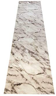 Teppich-Traum Marmor Optik Brückenläufer Teppich für Wohn- & Schlafzimmer in Creme beige, Größe 80 x 300 cm