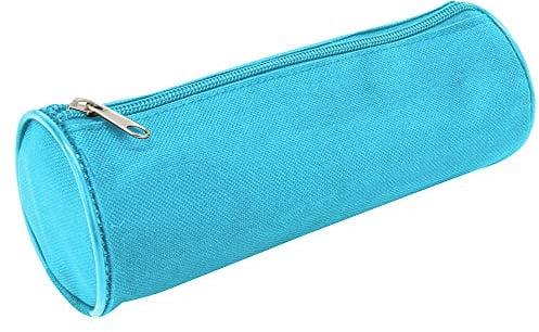 Waytex 931283 Trousse Fourre Tout Ronde 21cm Diamètre 7.5cm Textile Bleu Ciel uni