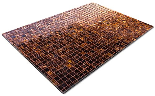 Whats On Your Wall.com Glass Chopping Board | Brown | 28x20cm | Rectangular | Non-Slip Feet