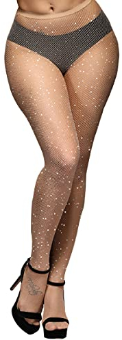 YOGINGO Damen Diamanten Schwarz,Rhinestones Netzstrumpfhose Strumpfhosen Glitzer Mesh Hohe Taille Eng Glitzernde Strass Strümpfe