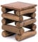 DESIGN DELIGHTS TEAKHOLZ HOCKER Block 38 | 30x30x39cm (BxTxH), Teak Altholz | Massivholz Sitzhocker, Holzhocker, Pflanzenhocker, Beistelltisch | Farbe: 01 Natur-Vintage