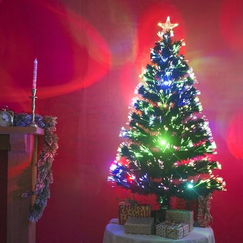 Fiber Optic Color Changing Christmas X-Max Tree Flashing Multi Colored Green Artificial Tree Free Standing with Bright Colours PVC made Decoration Tree Hinch Choice (2FT/60cm)