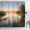 zhwe Duschvorhang 240x200 Natürliche Landschaft Duschrollo Wasserabweisend Anti-Schimmel mit 12 Duschvorhangringen, 3D Bedrucktshower Shower Curtains, für Duschrollo für Badewanne Dusche