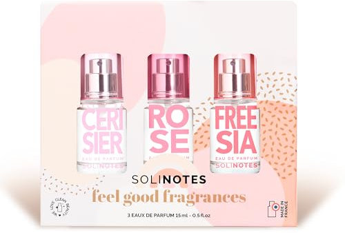 Coffret cadeau Parfum SOLINOTES - 3 Eaux de Parfum - Fleur de Cerisier, Rose, Freesia. 15ml chacune