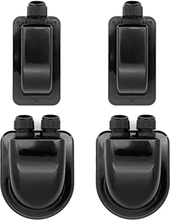Yuhtech Cable Entry Gland, 4 Pcs Black Waterproof ABS Solar Cable Entry Gland for RV, Motorhomes, Campervans, Caravans, Boats, Solar Panels, 2pcs 2-Way, 2pcs 1-Way