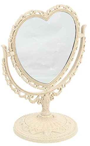 FOMIYES Schminktischspiegel Im Vintage-Stil Schwenkbar Hochauflösender Schminkspiegel Tischplatte Antike Elegante Qualität Leichtes Königliches Gefühl