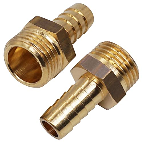 SKIR'CO Lot de 2 raccords cannelés en laiton mâle 1/2 x 12 mm - Adaptateur de tuyau cannelé - Connecteur de tuyau - Filetage BSP