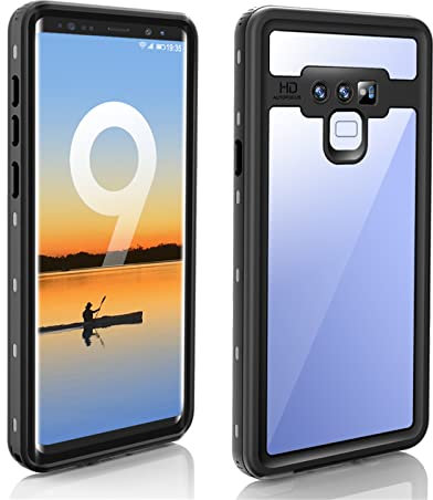 IMEIKONST Samsung Galaxy Note 9 IP68 Waterproof Case, Heavy Duty Front and Back Cover Full Body 360° Protective Shockproof Underwater Dustproof Armor Phone Case for Samsung Note 9. Black FS