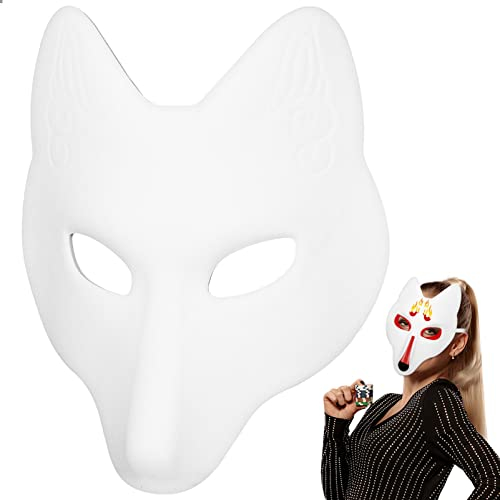 SAFIGLE Leere Fuchsmaske Weiße Maske Handbemalte Fuchsmaske DIY Maske Craft Mask