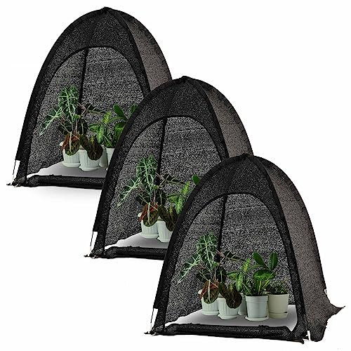 Porayhut Pop-up-Sonnenschutz-Stoff, leicht zu öffnender Pflanzenschutz, UV-beständig, 80% Sonnenschutz, Netz für Mini-Blumentopf mit Stäben