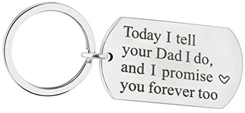 Musihy Süße Schlüsselanhänger, Vatertagsgeschenk Schlüsselanhänger mit Edelstahlschild Today I Tell Your Dad I Do, and I Promise Love You..