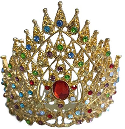 Thai Dance Kopfschmuck Thai Krone Tanz Kopfschmuck Gold Thai Haarschmuck Traditionelle indische Krone Thai Haarschmuck