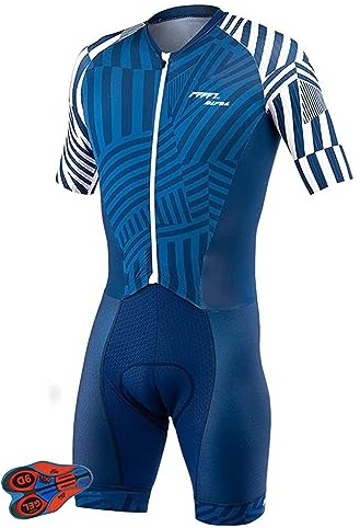 FFFF & OLFEH Herren Pro Trisuit Kurzarm Triathlonanzug, Triathlon Anzug Kurzarm Trisuit SpeedSuit Skinsuit Sike Triathlon Tri Suit,Triathlon-Anzug für Herren