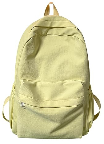 Schulrucksack Teenager Mädchen Oberstufe - Schultasche Damen Cute School Bag Backpack Uni Rucksack Groß Freizeitrucksack Jugendliche Schoolbag Gelb